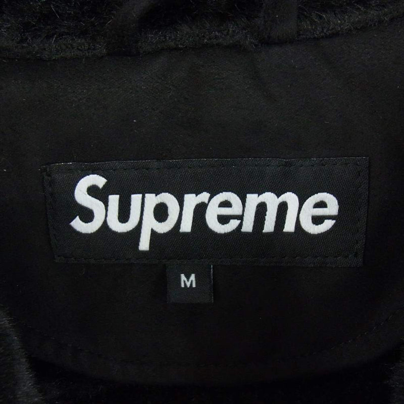 Supreme シュプリーム 20SS Faux Suede Patchwork Hooded Jacket フェイク スウェード パッチワーク フーディッド ジャケット ブラック系 M【極上美品】【中古】