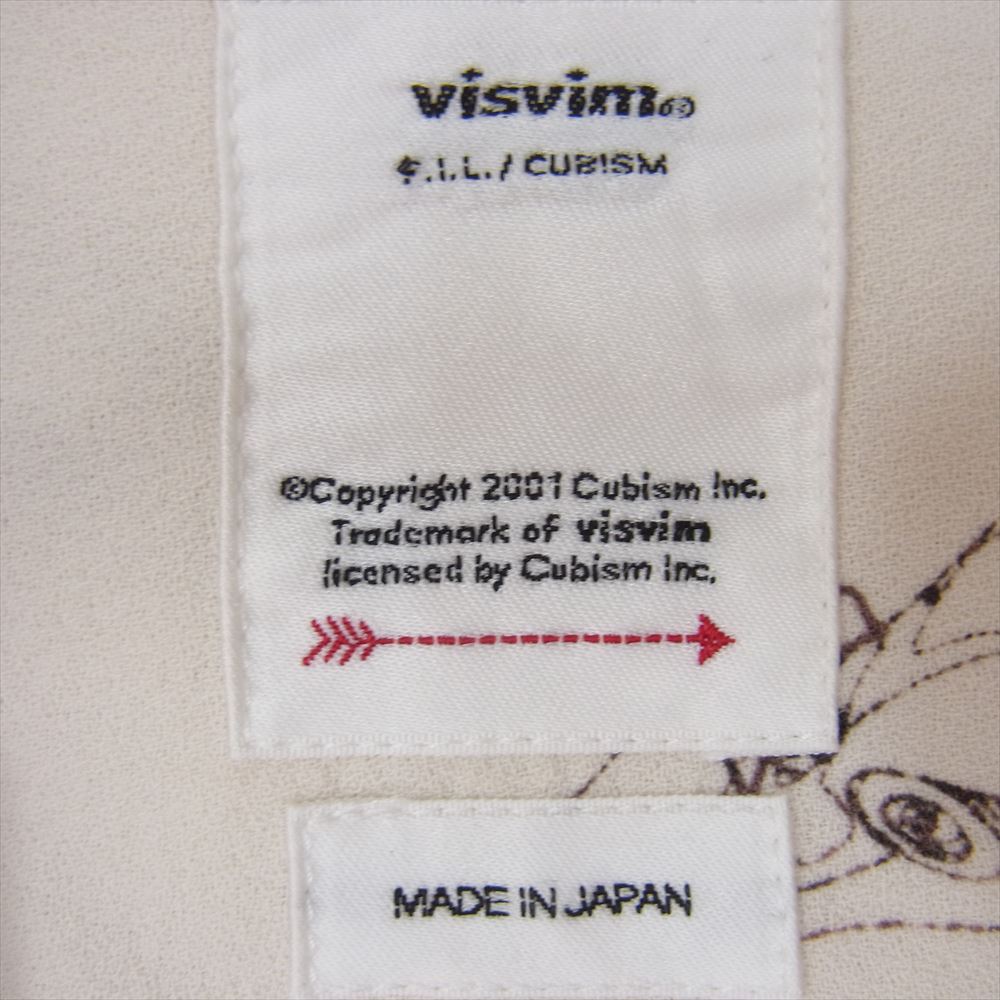 VISVIM ビズビム 22SS 0122105011014 HARMON SHIRT S/S ROADSTER ハーモン ロードスター ポケット 総柄プリント 半袖 シャツ オフホワイト系 2【中古】