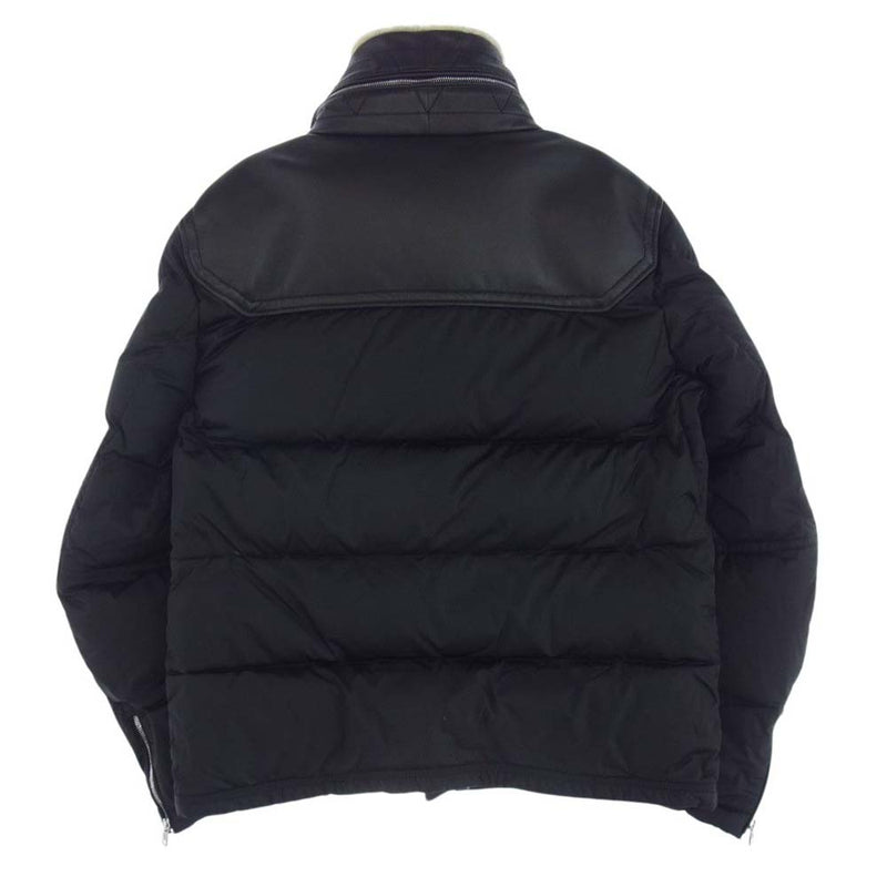 MONCLER モンクレール G20911A00175 54155 LEO レオ レザー 切替し ボア ダウン ジャケット  ブラック系 5【中古】