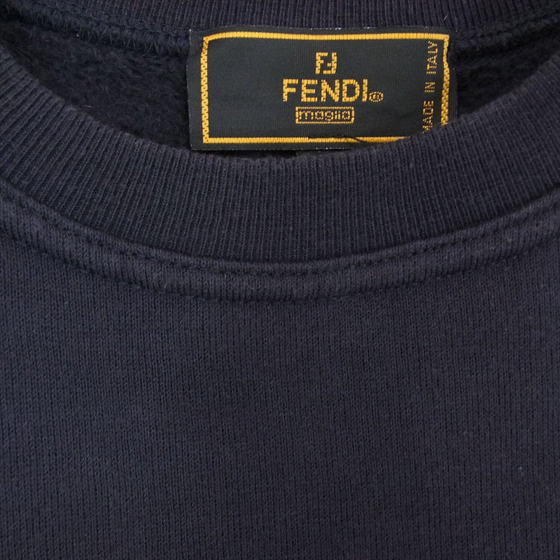 FENDI フェンディ フロント ロゴトレーナー スウェット ネイビー系 42【中古】