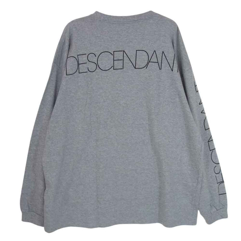 DESCENDANT ディセンダント バック 袖 ロゴ プリント コットン クルーネック 長袖 Ｔシャツ グレー グレー系 3【中古】