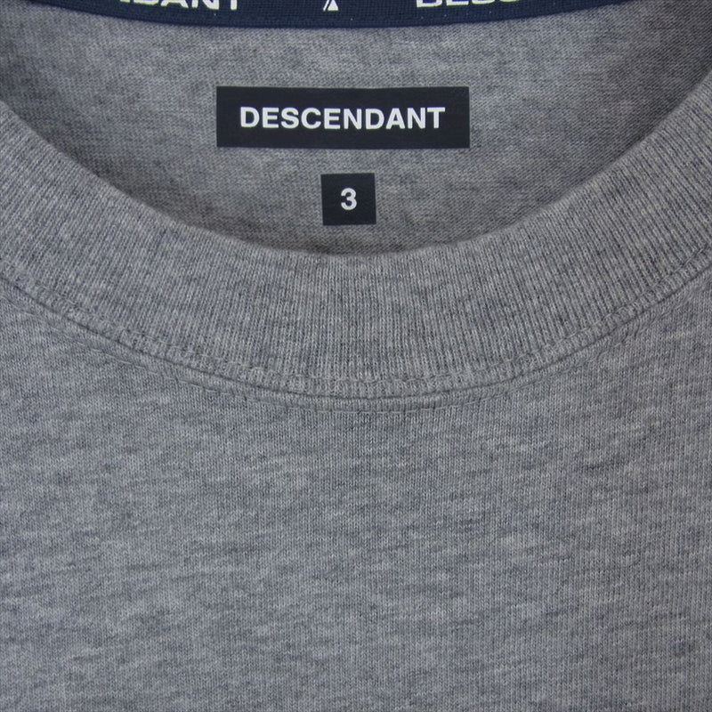 DESCENDANT ディセンダント バック 袖 ロゴ プリント コットン クルーネック 長袖 Ｔシャツ グレー グレー系 3【中古】