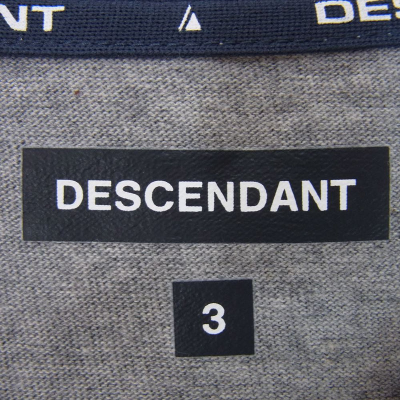 DESCENDANT ディセンダント バック 袖 ロゴ プリント コットン クルーネック 長袖 Ｔシャツ グレー グレー系 3【中古】