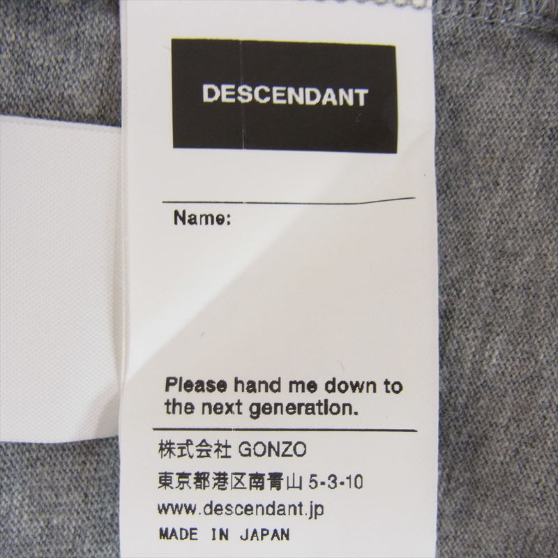 DESCENDANT ディセンダント バック 袖 ロゴ プリント コットン クルーネック 長袖 Ｔシャツ グレー グレー系 3【中古】