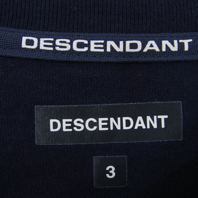 DESCENDANT ディセンダント バック 袖 ロゴ プリント コットン クルーネック 長袖 Ｔシャツ ネイビー ネイビー系 3【中古】