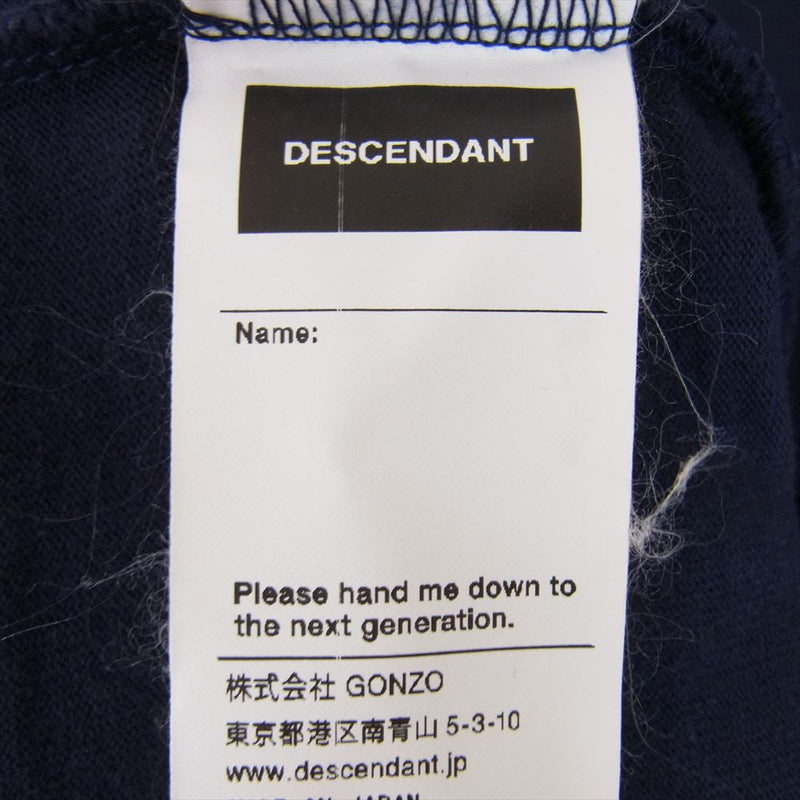 DESCENDANT ディセンダント バック 袖 ロゴ プリント コットン クルーネック 長袖 Ｔシャツ ネイビー ネイビー系 3【中古】