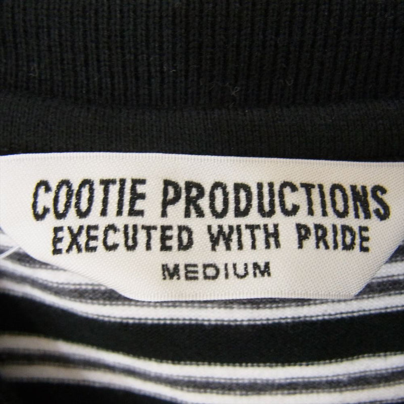 COOTIE クーティー 23AW CTE-23A304 Supima Border Oversized L/S Polo コットン オーバーサイズ ボーダー ロングスリーブ 長袖 ポロシャツ M【美品】【中古】