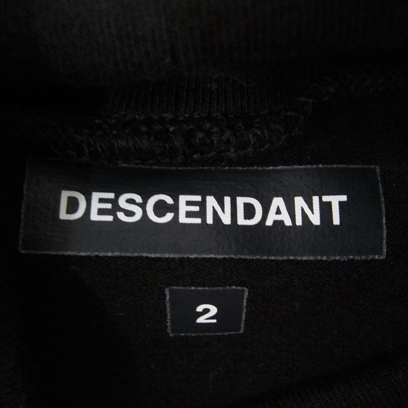 DESCENDANT ディセンダント 22AW 222ATDS-CSM15 CYLINDER TURTLE NECK LS CACHALOT 刺繍 タートルネック ロングスリーブ 長袖 Ｔシャツ ブラック系 2【中古】