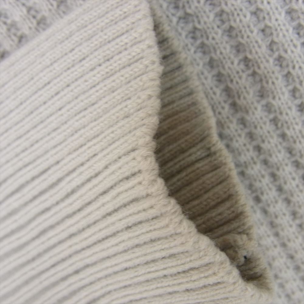 DESCENDANT ディセンダント 22AW GAUFRE WAFFLE KNIT CACHALOT 刺繍 アクリル ワッフル ニット クルーネック セーター グレー系 2【中古】