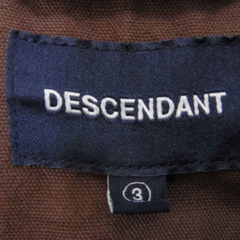 DESCENDANT ディセンダント 24SS 241WVDS-SHM04 VOIL PULLOVER LS SHIRT CACHALOT カシャロ 刺繍 ハーフプラケット プルオーバー オックスフォード 長袖 シャツ ブラウン系 3【中古】