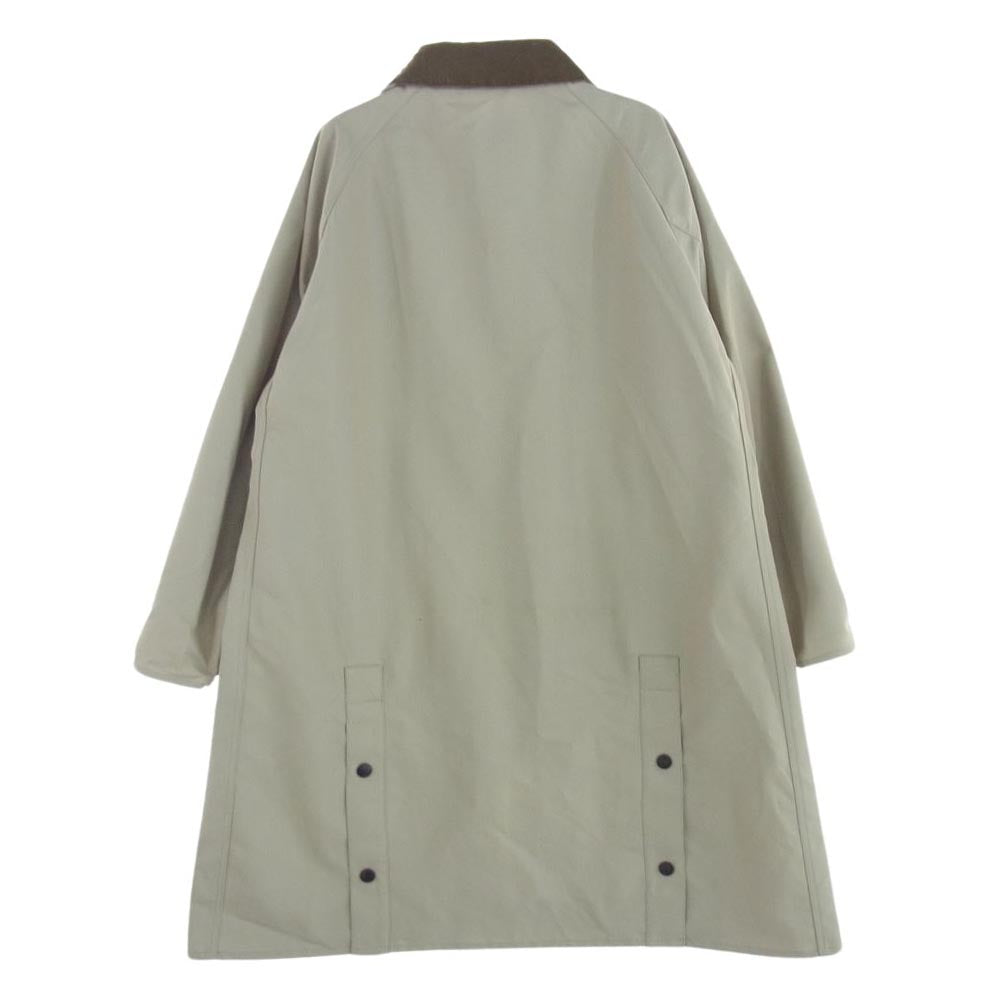 バブアー 232MCAS071 襟コーデュロイ ロング ステンカラー コート ベージュ系 36【中古】
