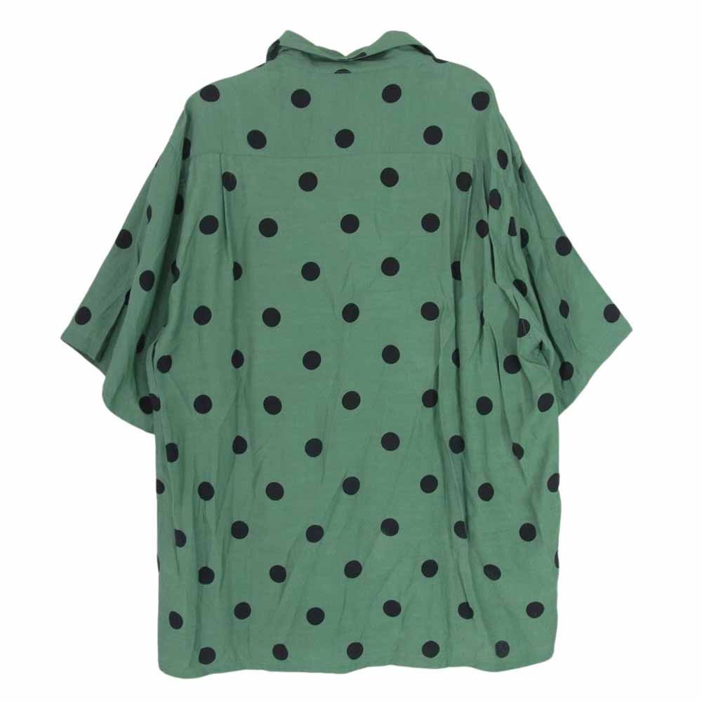 WACKO MARIA ワコマリア 23SS DOTS OPEN COLLAR SHIRT ドット オープンカラー シャツ グリーン系 S【中古】