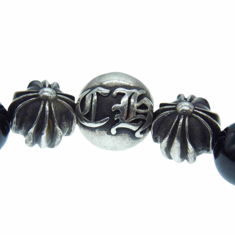 CHROME HEARTS クロムハーツ（原本無） BEAD 10mm ビーズ ブラックトルマリンビーズ ブレスレット【中古】