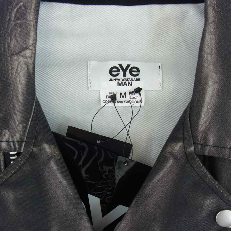 COMME des GARCONS コムデギャルソン 22SS WI-J908 eye JUNYA WATANABE MAN BERBERJIN 転写 ライダース ジャケット ブラック系 M【新古品】【未使用】【中古】