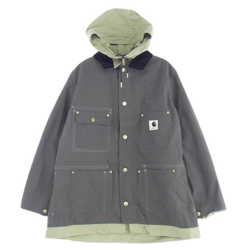 Carhartt カーハート 24SS 24-03390M Sacai サカイ WIP Reversible Coat GRAY×GREEN ジャケット コート グレー系 2【極上美品】【中古】