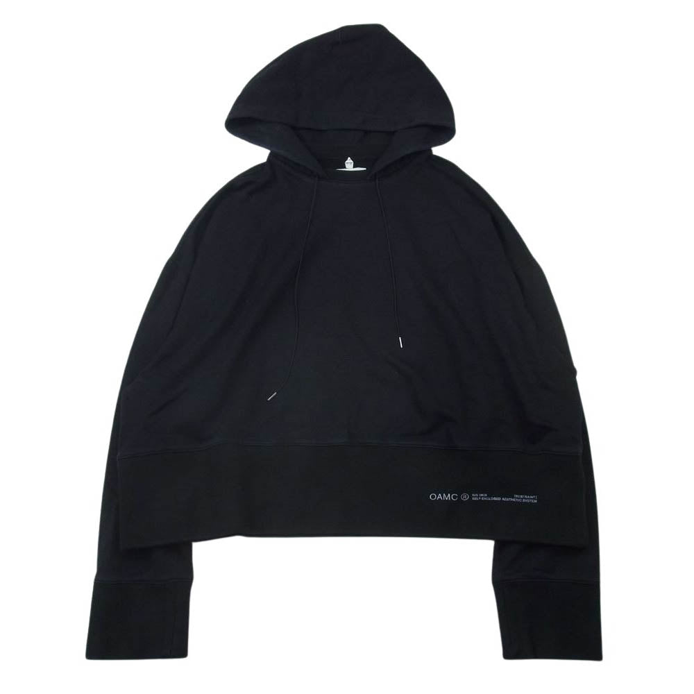 オーエーエムシー 20SS 5559-343-0109 SOLAR HOODIE ソーラー フーディ クロップド プルオーバー パーカー ブラック系 M【中古】