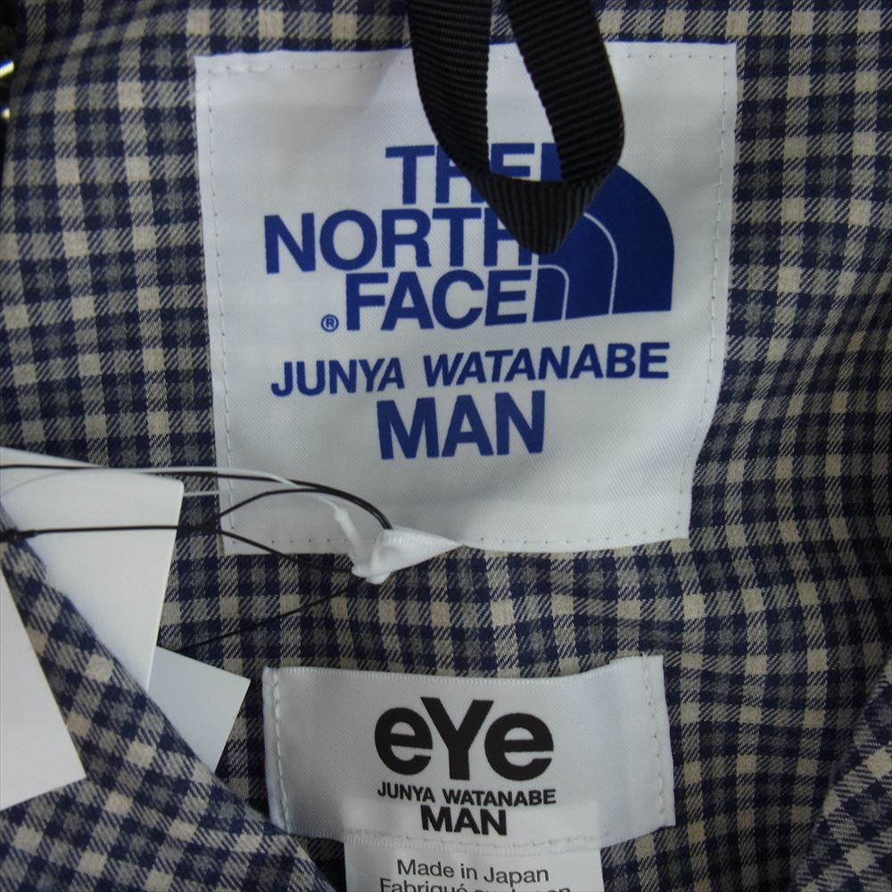 JUNYA WATANABE COMME des GARCONS ジュンヤワタナベコムデギャルソン 24SS WM-J910 eYe × THE NORTH FACE ノースフェイス チェック マウンテンパーカー ジャケット ネイビー系 L【新古品】【未使用】【中古】