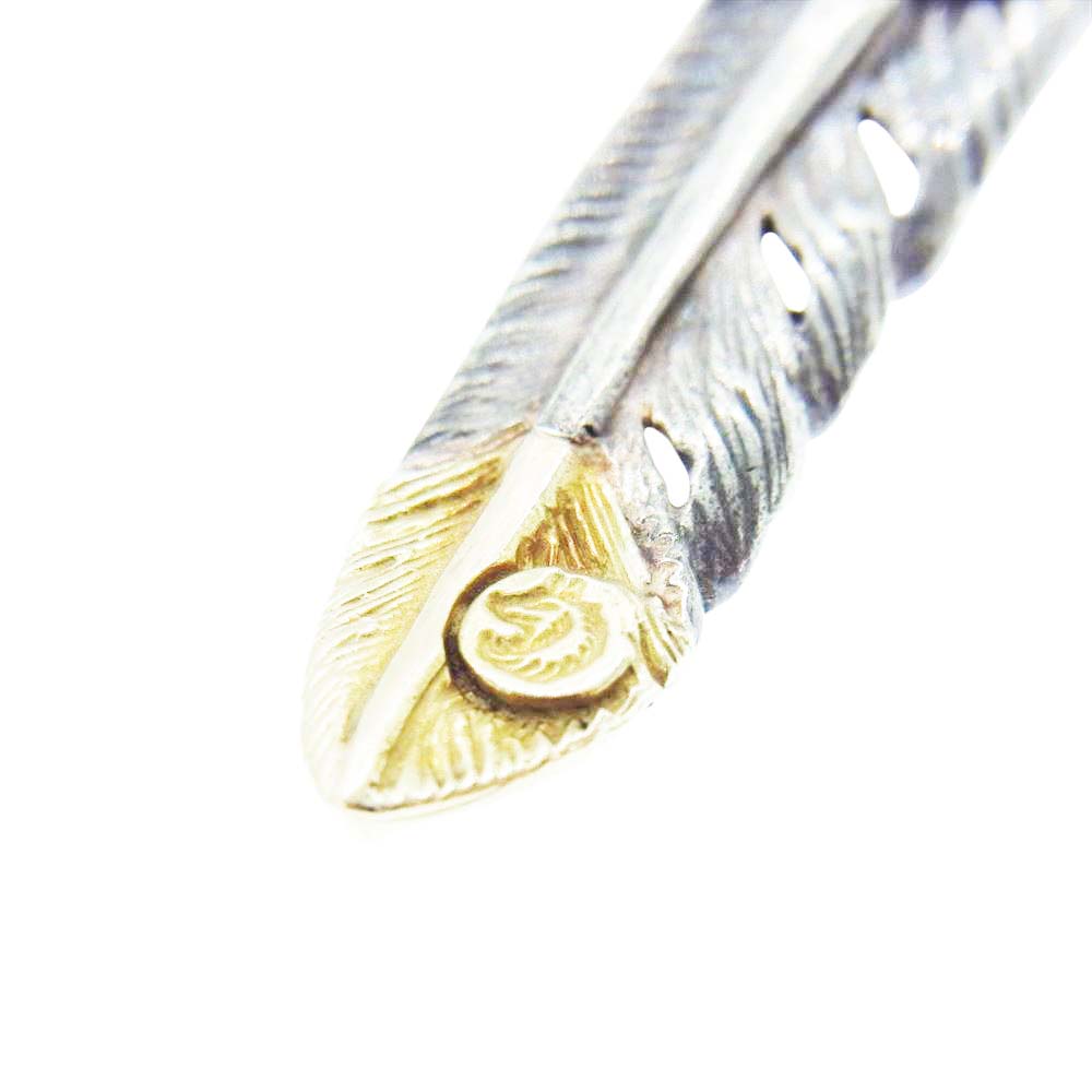 TADY&KING タディアンドキング SVフェザー 先金 剣先K18 Sサイズ 左向き ペンダント トップ【中古】