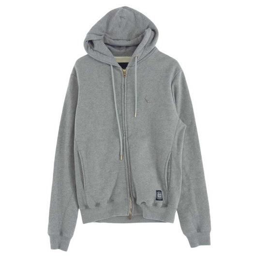 1piu1uguale3 ウノピュウノウグァーレトレ MRB060L HARRIS TWEED バック スカルプリント ジップパーカー  グレー系 VI【中古】