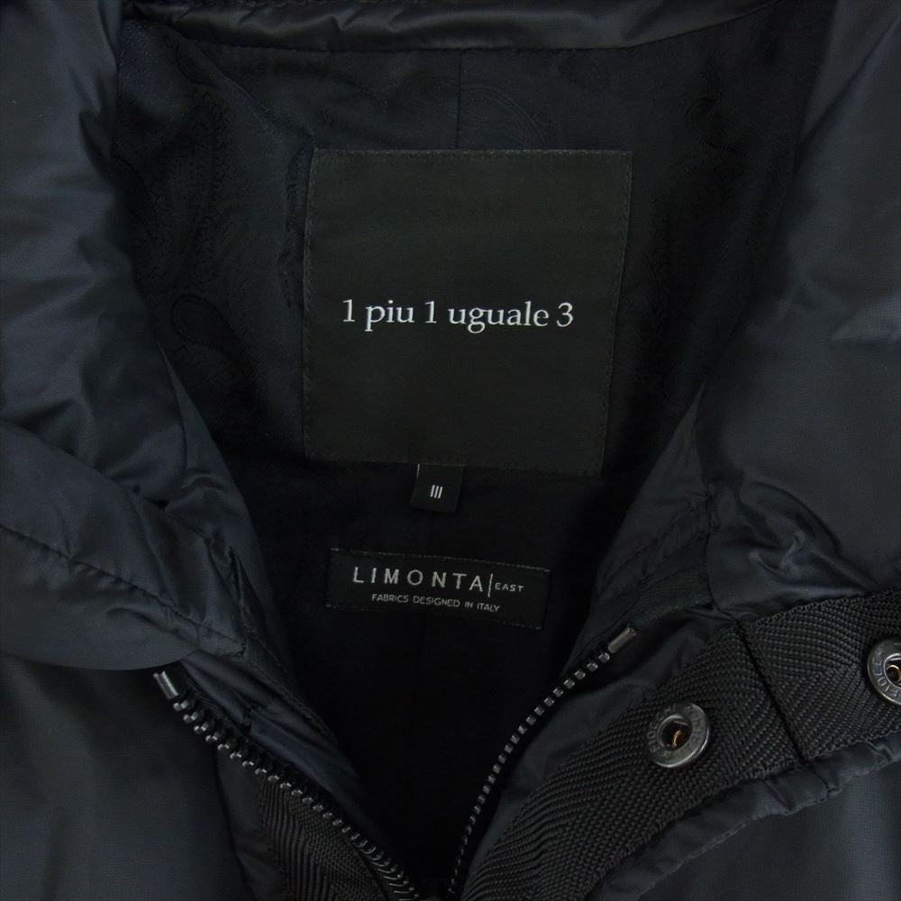 1piu1uguale3 ウノピュウノウグァーレトレ 22AW MRC141 LIMONTA ロングダウン コート ジャケット ブラック系 3【中古】