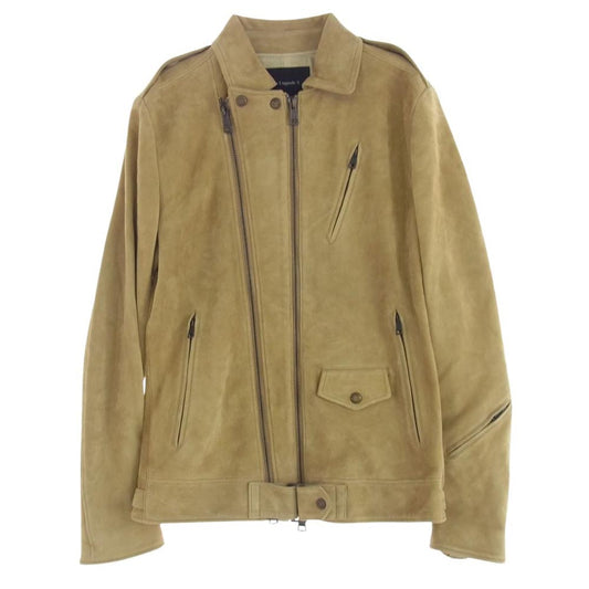 1piu1uguale3 ウノピュウノウグァーレトレ MRB328 LAB027 ラムスキン スエード レザー ライダース ジャケット ベージュ系 5【中古】