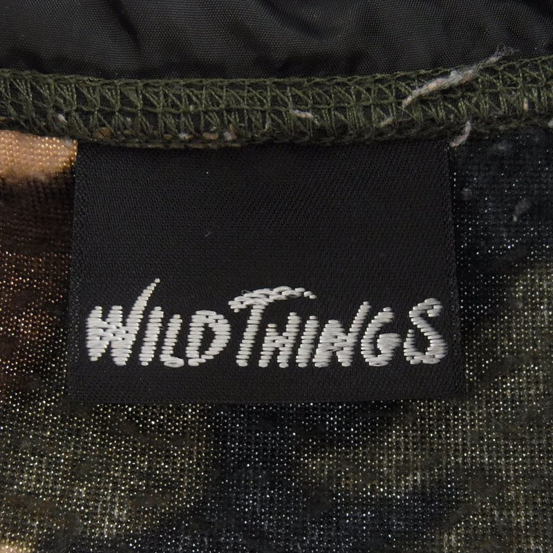 WILDTHINGS ワイルドシングス カモ柄 フリース ベスト カーキ系【中古】