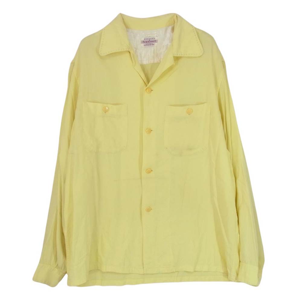 ヴィンテージ 60s PENNYS TOWN CRAFT オープンカラー 長袖 シャツ イエロー系 M【中古】