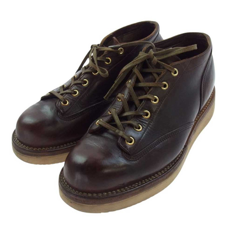 VIBERG ヴァイバーグ LACE TO TOE OXFORD バーガンディー クロムエクセル ワーク ブーツ ブラウン系 5.5【中古】