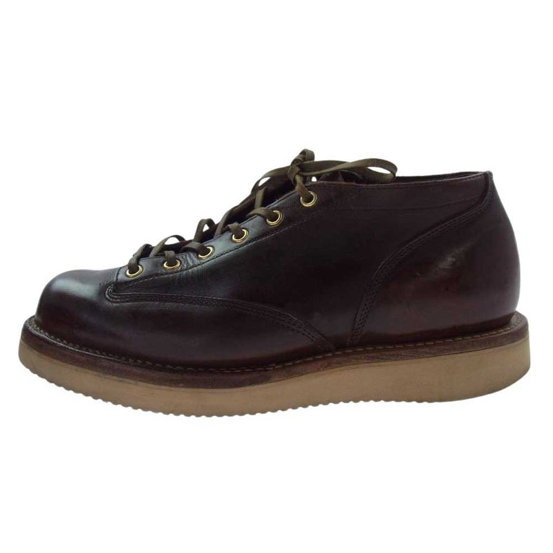 VIBERG ヴァイバーグ LACE TO TOE OXFORD バーガンディー クロムエクセル ワーク ブーツ ブラウン系 5.5【中古】