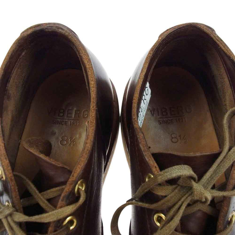 VIBERG ヴァイバーグ LACE TO TOE OXFORD バーガンディー クロムエクセル ワーク ブーツ ブラウン系 5.5【中古】