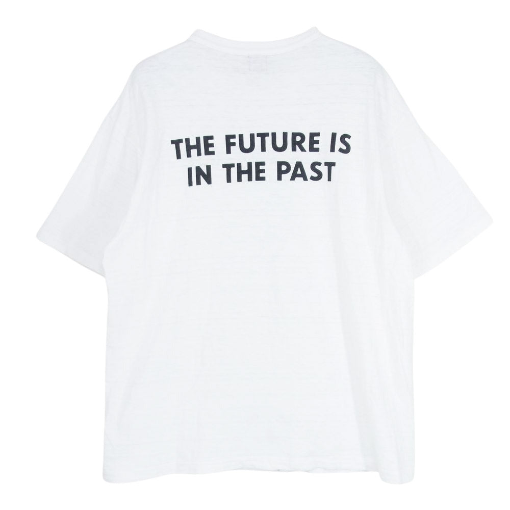 HUMAN MADE ヒューマンメイド THE FUTURE IS IN THE PAST バックプリント ダック ハート プリント ロゴ 半袖 Ｔシャツ ホワイト系 L【中古】