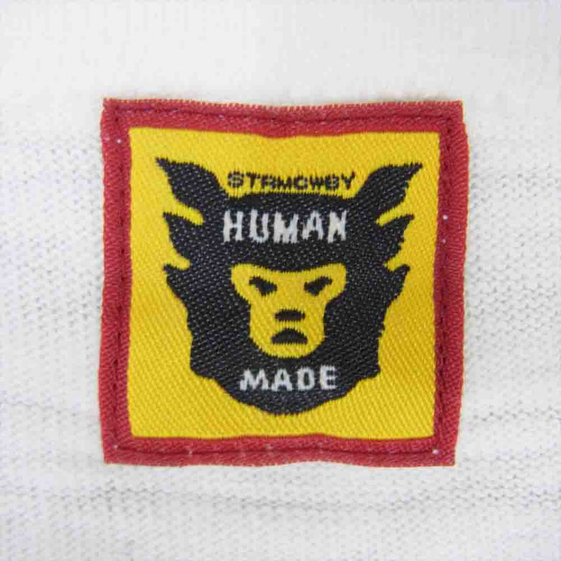 HUMAN MADE ヒューマンメイド THE FUTURE IS IN THE PAST バックプリント ダック ハート プリント ロゴ 半袖 Ｔシャツ ホワイト系 L【中古】