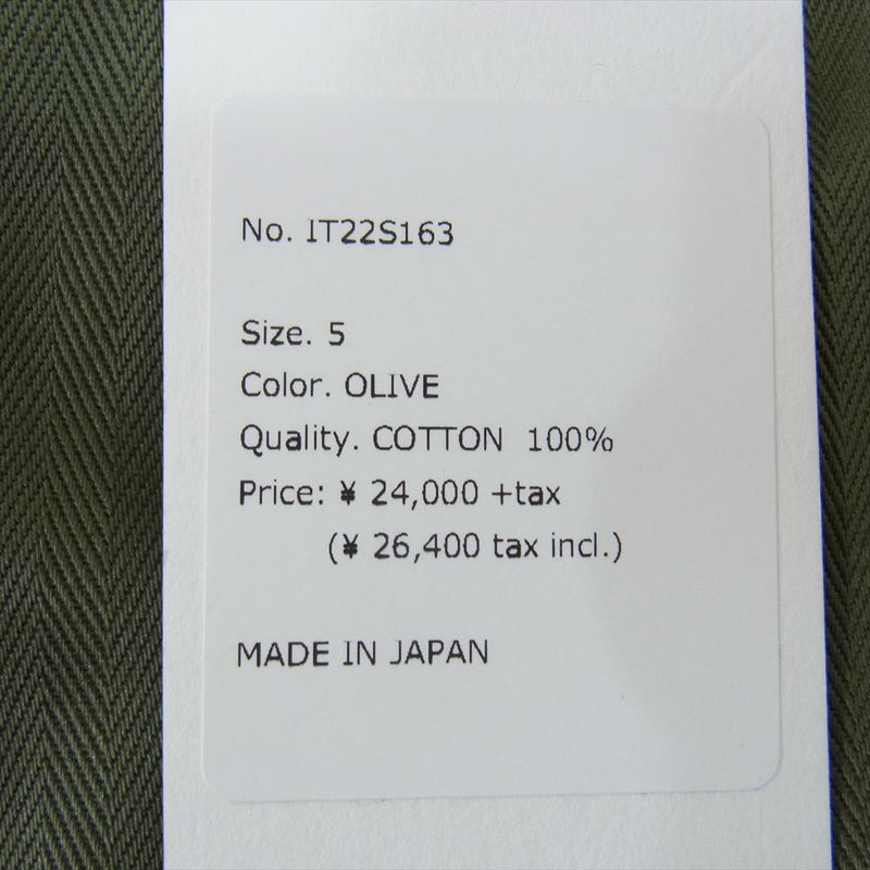 インテリム  IT22S163 SUPIMA HERRINGBONE M43 FIELD TROUSERS スーピマ ヘリンボーン M-43 フィールド トラウザーズ パンツ カーキ系 5【新古品】【未使用】【中古】