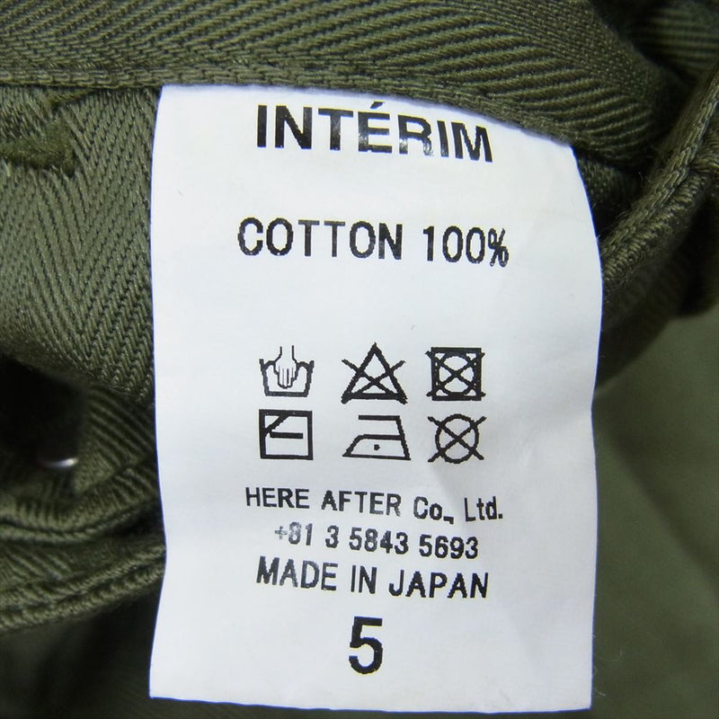 インテリム  IT22S163 SUPIMA HERRINGBONE M43 FIELD TROUSERS スーピマ ヘリンボーン M-43 フィールド トラウザーズ パンツ カーキ系 5【新古品】【未使用】【中古】