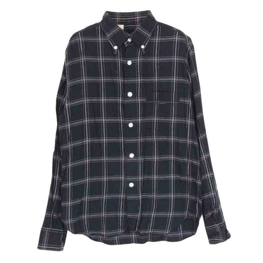 N.HOOLYWOOD エヌハリウッド 132-SH07 ボタンダウン チェック 長袖 シャツ ブラック系 36【中古】