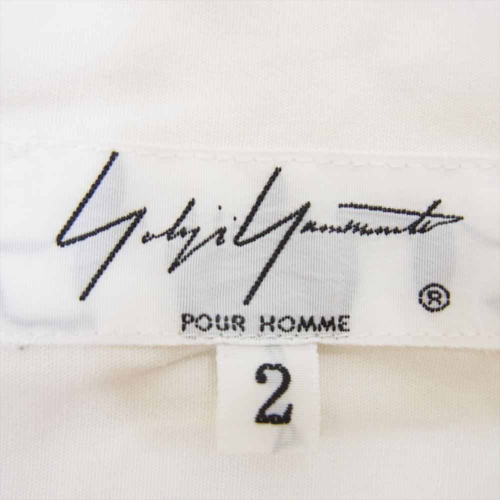 Yohji Yamamoto POUR HOMME ヨウジヤマモトプールオム 17AW HK-B45-027 二枚襟 ロゴ ロング 長袖 シャツ ホワイト系 2【中古】