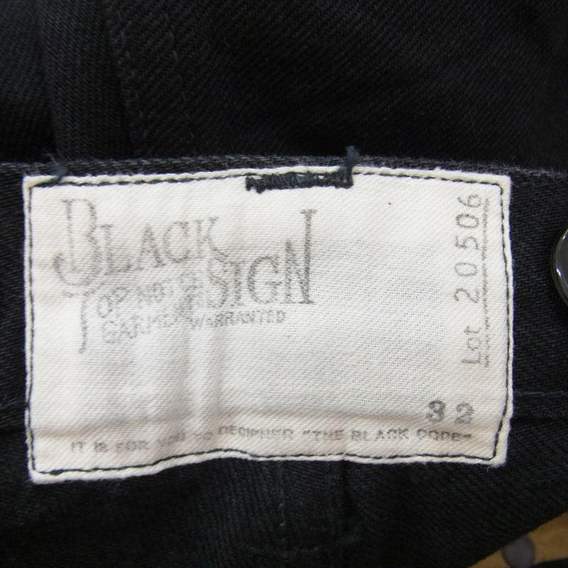 BLACK SIGN ブラックサイン 15oz Black Denim Vocalion Waist-Overalls 15オンス ブラックデニム ヴォカリオン ウエストオーバーオール デニム パンツ ブラック系 32【中古】