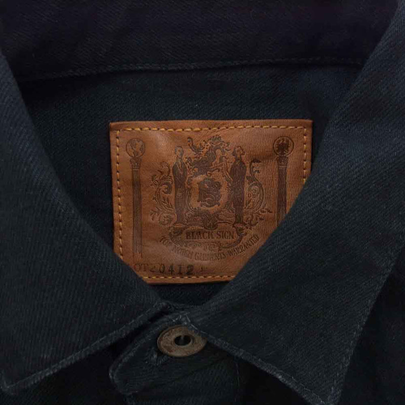 BLACK SIGN ブラックサイン Black Denim Pleats Jacket ブラック デニム プリーツ ジャケット ブラック系 38【中古】