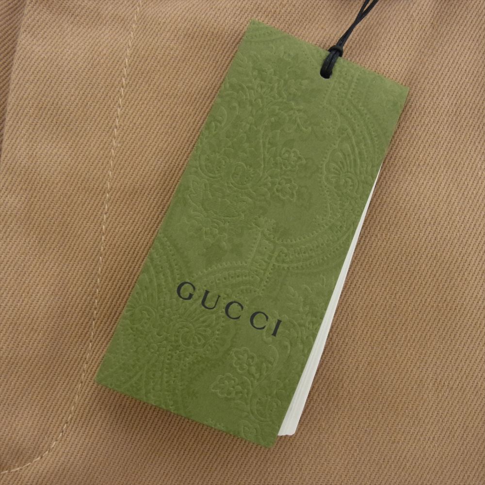 GUCCI グッチ 24SS 771458 GG ディテール オーガニックデニム パンツ ボトムス ライトブラウン系 44【美品】【中古】