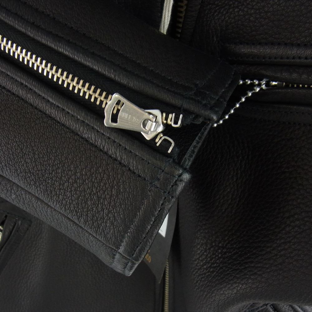 FINE CREEK LEATHERS ファインクリークレザー ACJK050 FINE CREEK ＆CO Lindbergh Deer Black リンドバーグ ワピチレザー フルベジタブルタンニン レザー ジャケット ブラック系 42【新古品】【未使用】【中古】