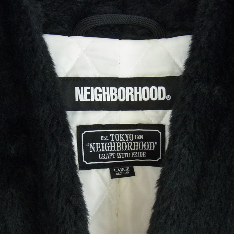 NEIGHBORHOOD ネイバーフッド 192UCNH-JKM03 HANTEN/A-JKT 半纏 ハンテン ボア フリース ジャケット コート ブラック系 LARGE【中古】