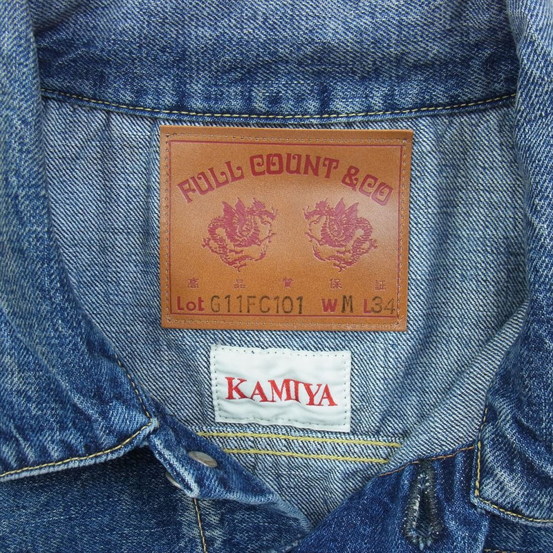 FULLCOUNT フルカウント G11FC101 × KAMIYA カミヤ Switching Denim Jacket スイッチング デニム ジャケット インディゴブルー系 M【極上美品】【中古】