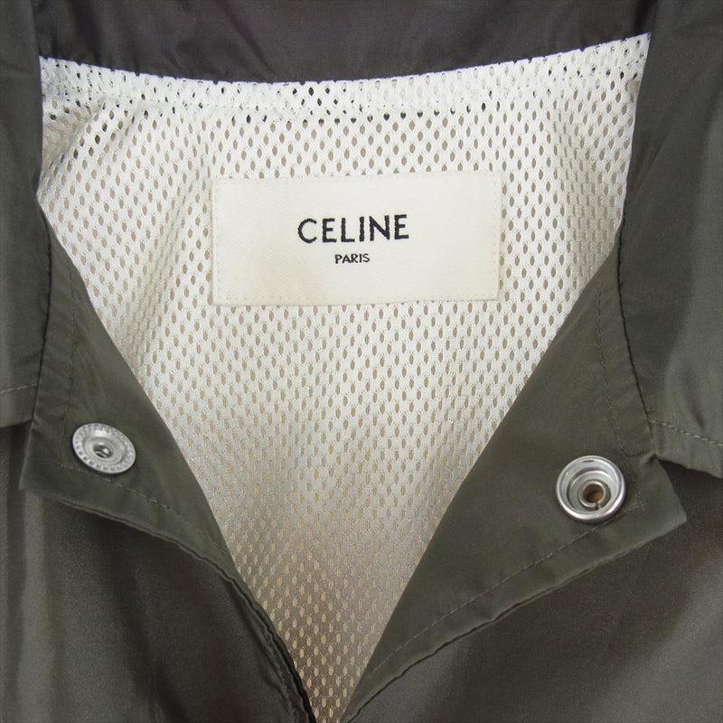 CELINE セリーヌ 22SS 2W544495M イタリア製 イニシャルプリント ルーズ ナイロン コーチ ジャケット カーキ系 44【中古】