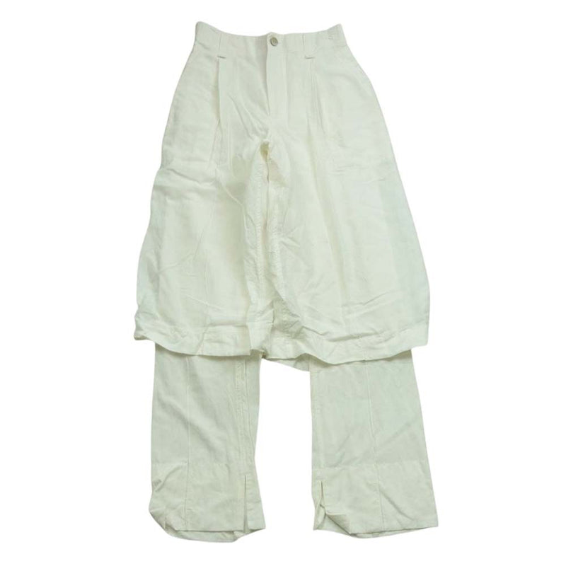 ISSEY MIYAKE イッセイミヤケ 24SS IM41FF510 TWO AS ONE PANTS レイヤード パンツ ホワイト系 3【中古】