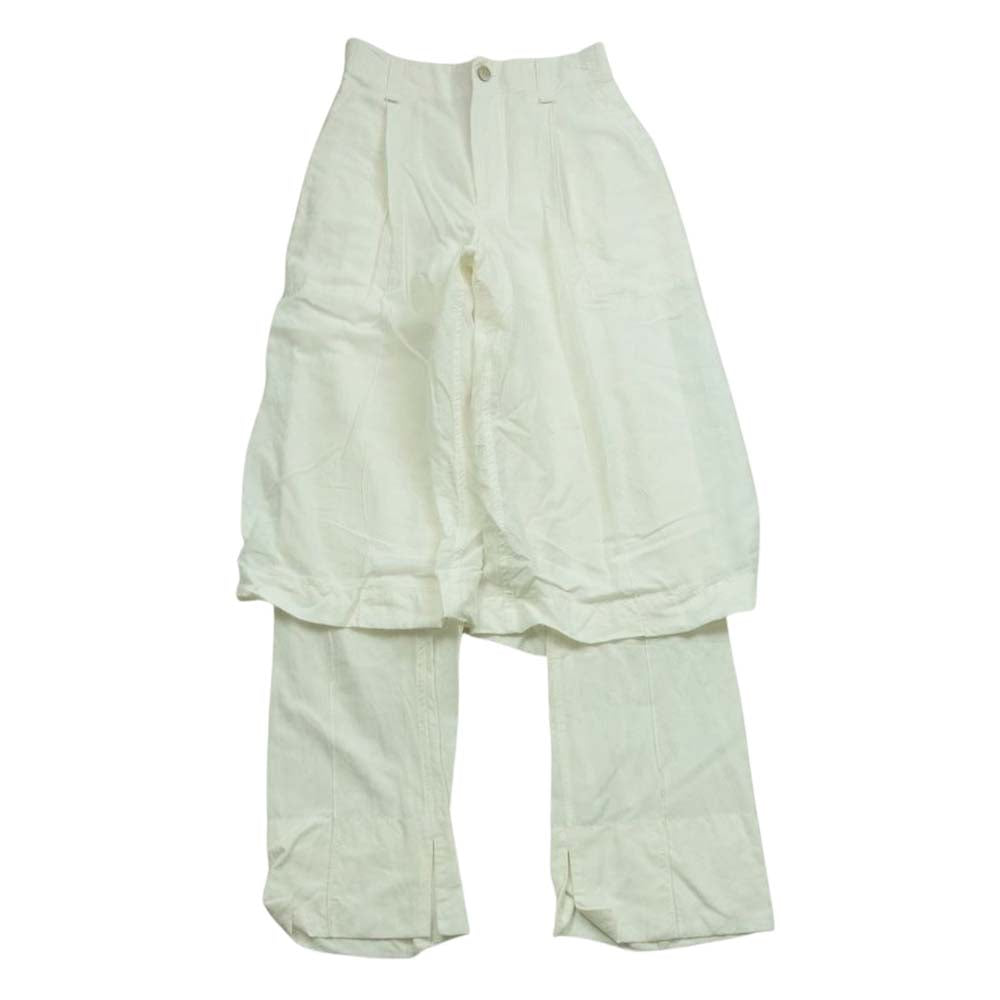 ISSEY MIYAKE イッセイミヤケ 24SS IM41FF510 TWO AS ONE PANTS レイヤード パンツ ホワイト系 3【中古】