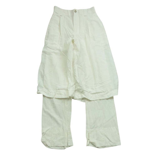 ISSEY MIYAKE イッセイミヤケ 24SS IM41FF510 TWO AS ONE PANTS レイヤード パンツ ホワイト系 3【中古】