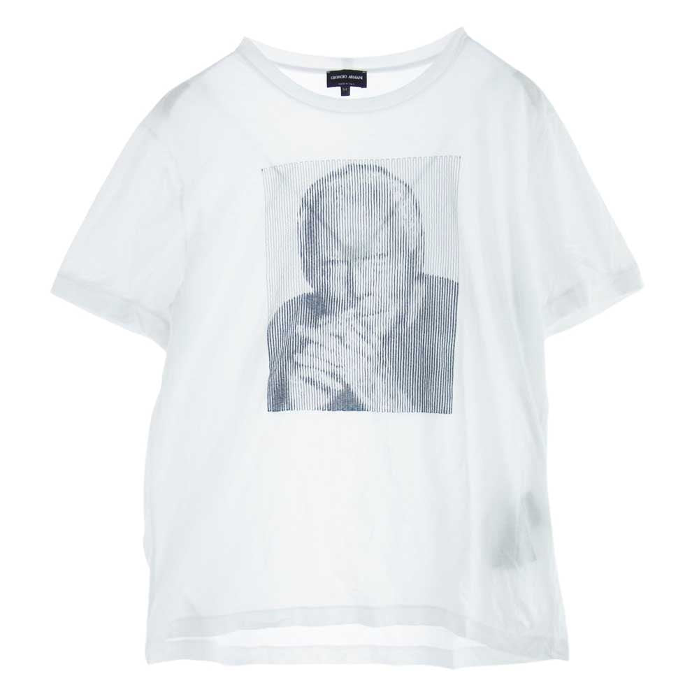 GIORGIO ARMANI ジョルジオアルマーニ 立体刺繍 半袖 Tシャツ ホワイト系 54【中古】