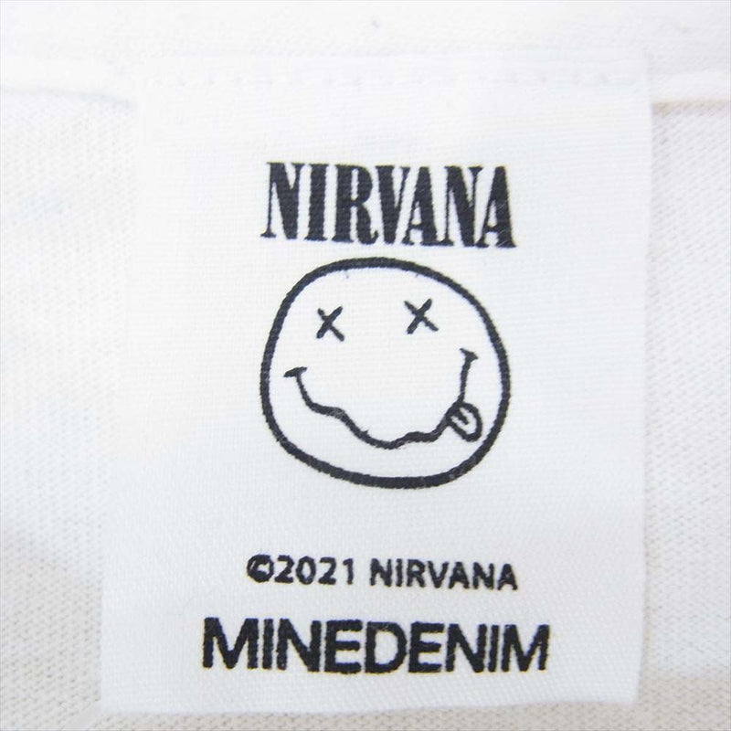 MINEDENIM マインデニム Nirvana NEVERMIND Tee ニルヴァーナ プリント 半袖 Tシャツ ホワイト系 XL【中古】