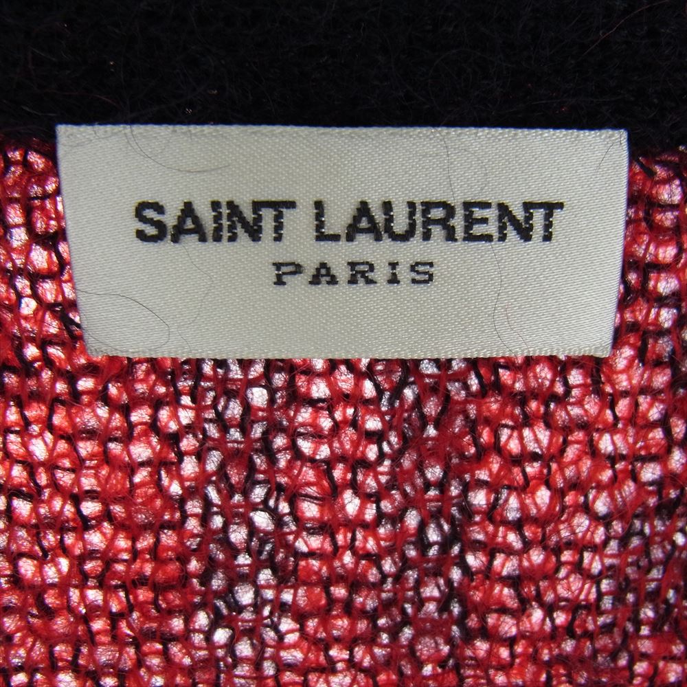 SAINT LAURENT サンローラン 13AW 331074 Y1CT1 ベイビー キャット モヘヤ ニット カーディガン レッド系【中古】