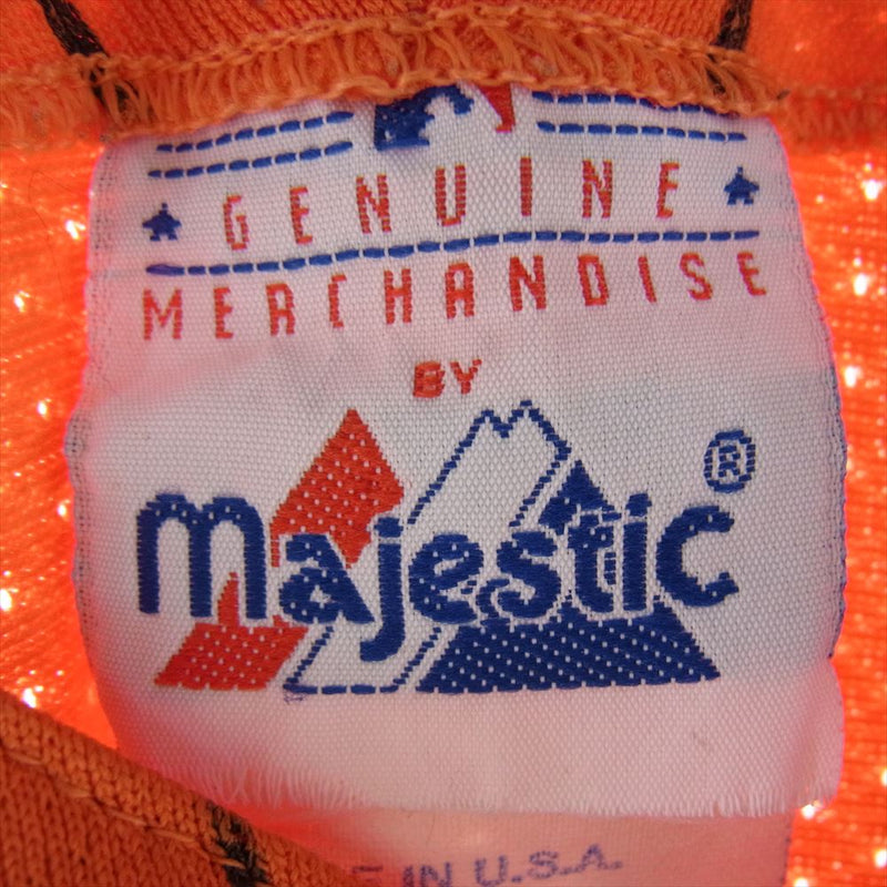 ユーズド Majestic MLB BALTIMORE ORIOLES Majestic MLB アメリカ製 ボルチモア オリオールズ ベースボール シャツ  オレンジ系 XL【中古】